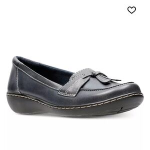 Clarks Women's Charcoal Leather Loafers